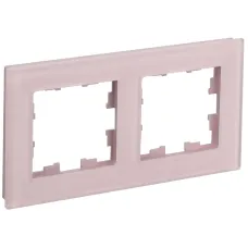 BRITE Рамка 2-местная РУ-2-2-Бр стекло розовый матовый