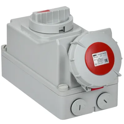 Розетка с механической блокировкой ССИ-825 32А-6ч/380В 3P+PE+N IP67