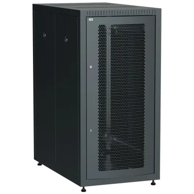 LINEA E Шкаф напольный сетевой 19'' 24U 600х1000мм перфорированная передняя дверь задняя металлическая черный