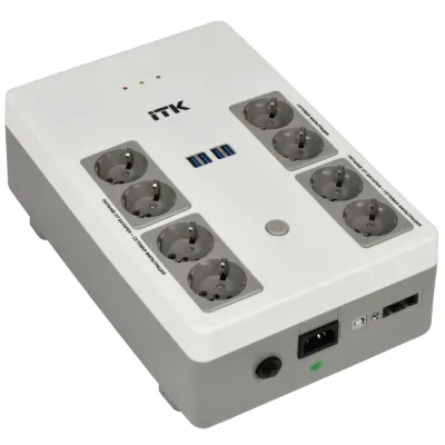 ELECTRA ST8 ИБП Линейно-интерактивный 800ВА/480Вт LED АКБ 1х9AH 8хSchuko USB 4хUSB зарядки