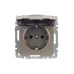BRITE Розетка 1-местная с заземлением с защитными шторками и крышкой 16А IP44 РСбш10-3-44-БрШ шампань