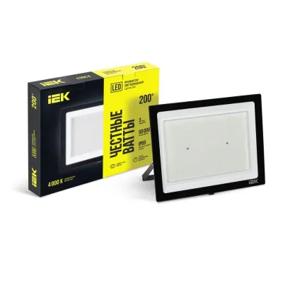 Прожектор LED СДО 06-200 IP65 4000К черный IEK