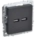 BRITE Розетка USB A+A 5В 3,1А РЮ10-1-БрЧ черный