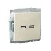 BRITE Розетка USB A+A 5В 3,1А РЮ10-1-БрКр бежевый