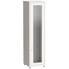 LINEA E Шкаф напольный сетевой 19'' 33U 600х600мм стеклянная передняя дверь задняя металлическая серый