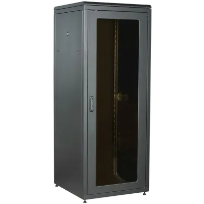 ITK LINEA N 28U 800х800мм стекл. пер. дв. задн. металл. чер.