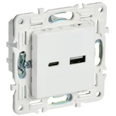 SKANDY Розетка USB A+C 18Вт SK-R13W арктический белый