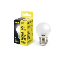 Лампа LED G45 шар 9Вт 230В 3000К E27 IEK