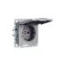 BRITE Розетка 1-местная с заземлением с защитными шторками и крышкой 16А IP44 РСбш10-3-44-БрС сталь