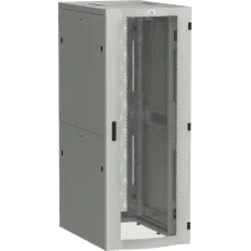 LINEA S Шкаф серверный 19'' 48U 800х1200мм передняя дверь двухстворчатая перфорированная задняя дверь перфорированная серый RAL 7035