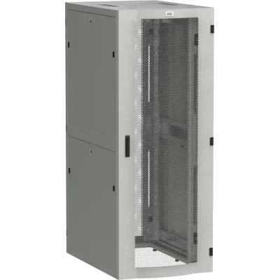 LINEA S Шкаф серверный 19'' 48U 800х1200мм передняя дверь двухстворчатая перфорированная задняя дверь перфорированная серый RAL 7035