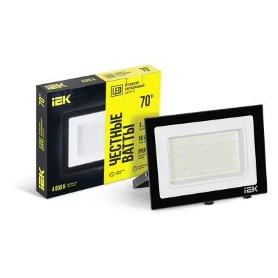 Прожектор LED СДО 06-70 IP65 4000К черный IEK