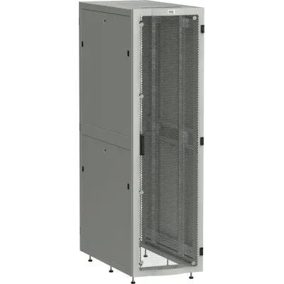 LINEA S Шкаф серверный 19'' 48U 600х1200мм передняя дверь двухстворчатая перфорированная задняя дверь перфорированная серый RAL 7035