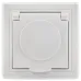 KVARTA Розетка с заземлением с защитными шторками с крышкой 16А IP44 РСбш10-3-КБ-44 белый