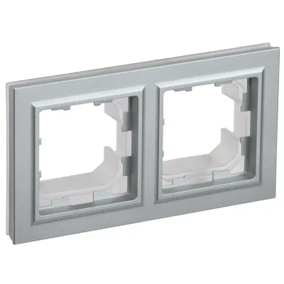 BRITE Рамка 2-местная IP44 РУ-2-БрА-44 алюминий