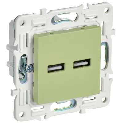 SKANDY Розетка USB A+A 3,1А SK-R15G мятный