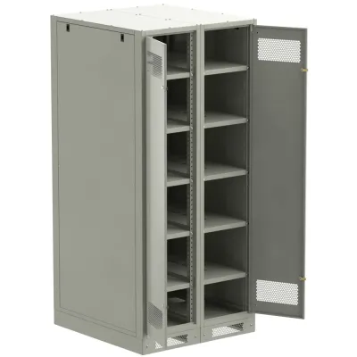 LINEA B Шкаф аккумуляторный (пустой) 2000х900х950мм двустворчатая металлическая дверь серый