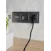 BRITE Розетка 1-местная с заземлением с защитными шторками 16А с USB A+C 18Вт РЮш11-1-БрС сталь