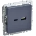 BRITE Розетка USB A+C 18Вт РЮ11-1-БрМ маренго BRITE Розетка USB A+C 18Вт РЮ11-1-БрМ маренго
