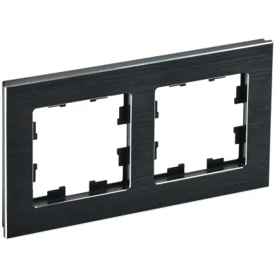 BRITE Рамка 2 -местная РУ-2-1-БрЧ металл черный