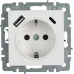 BRITE Розетка 1-местная с заземлением с защитными шторками 16А с USB A+C 18Вт РЮш11-1-БрБ белый