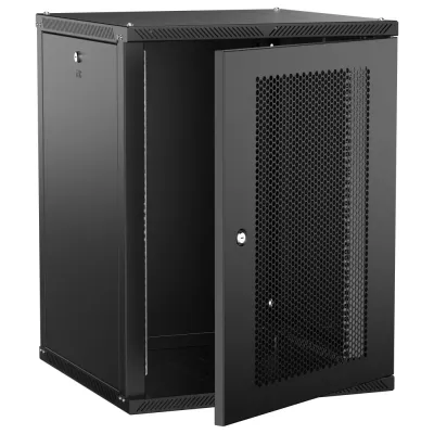 LINEA W Шкаф настенный 15U 600х600мм дверь перфорированная черный 2.0