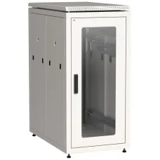 LINEA N Шкаф напольный сетевой 19'' 28U 800х1000мм стеклянная передняя дверь задняя металлическая серый