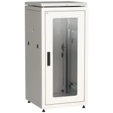 ITK Шкаф сетевой 19'' LINEA N 28U 600х600 мм стеклянная передняя дверь, задняя металлическая серый