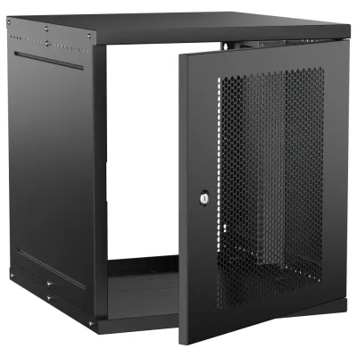 Шкаф настенный 19'' 12U 600х650мм перфорированная дверь черный GENERICA
