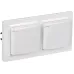 BRITE Комплект 1-местная с заземлением с защитными шторками и крышкой 16А IP44 2 штуки в сборе с двойной рамкой РСбш10-3-44-БрБ белый