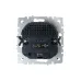 BRITE Розетка 1-местная с заземлением с защитными шторками 16А с USB A+C 18Вт РЮш11-1-БрГ графит