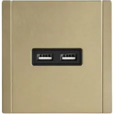 FORTE&PIANO Розетка USB A+A 3,1А FP649M металл шампань
