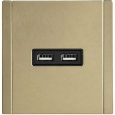 FORTE&PIANO Розетка USB A+A 3,1А FP649M металл шампань
