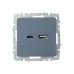 BRITE Розетка USB A+C 18Вт РЮ11-1-БрМ маренго
