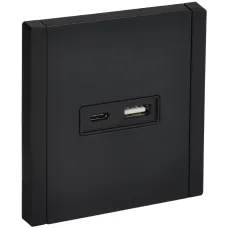 FORTE&PIANO Розетка USB A+C 3,1А FP150M металл черный