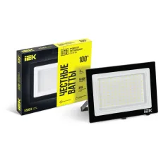 Прожектор СДО 06-100 светодиодный черный IP65 6500 K IEK