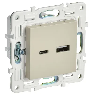 SKANDY Розетка USB A+C 3,1А SK-R14B бежевый