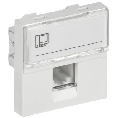 PRIMER РКИ-20-00-П-6 Розетка компьютерная RJ45 UTP кат.6 (2 модуля) белая