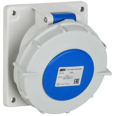 Розетка встраиваемая ССИ-4232 32А-6ч/220В 2P+PE IP67