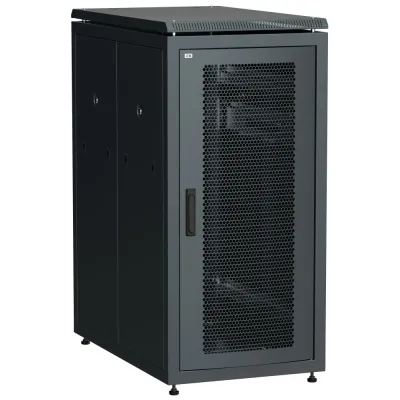 ITK Шкаф сетевой 19'' LINEA N 28U 600х1000 мм перфорированная передняя дверь черный