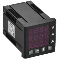 Амперметр цифровой щитовой трехфазный 48х48мм LED