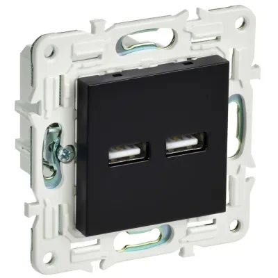 SKANDY Розетка USB A+A 3,1А SK-R15Bl черный