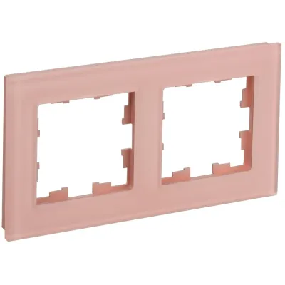 BRITE Рамка 2-местная РУ-2-2-БрП стекло персиковый матовый
