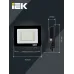 Прожектор СДО 06-20 светодиодный черный IP65 4000 K IEK