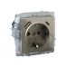 BRITE Розетка 1-местная с заземлением с защитными шторками 16А с USB A+C 18Вт РЮш11-1-БрШ шампань