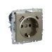BRITE Розетка 1-местная с заземлением с защитными шторками 16А с USB A+C 18Вт РЮш11-1-БрШ шампань
