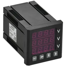 Вольтметр цифровой щитовой трехфазный 48х48мм LED