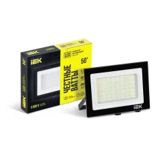 Прожектор СДО 06-50 светодиодный черный IP65 6500 K IEK