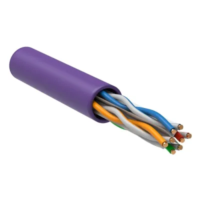 Витая пара U/UTP кат 6 4х2х23AWG solid LSZH 305м фиол