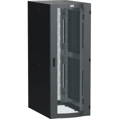 LINEA S Шкаф серверный 19'' 24U 800х1000мм передняя дверь двухстворчатая перфорированная задняя дверь перфорированная черный RAL 9005